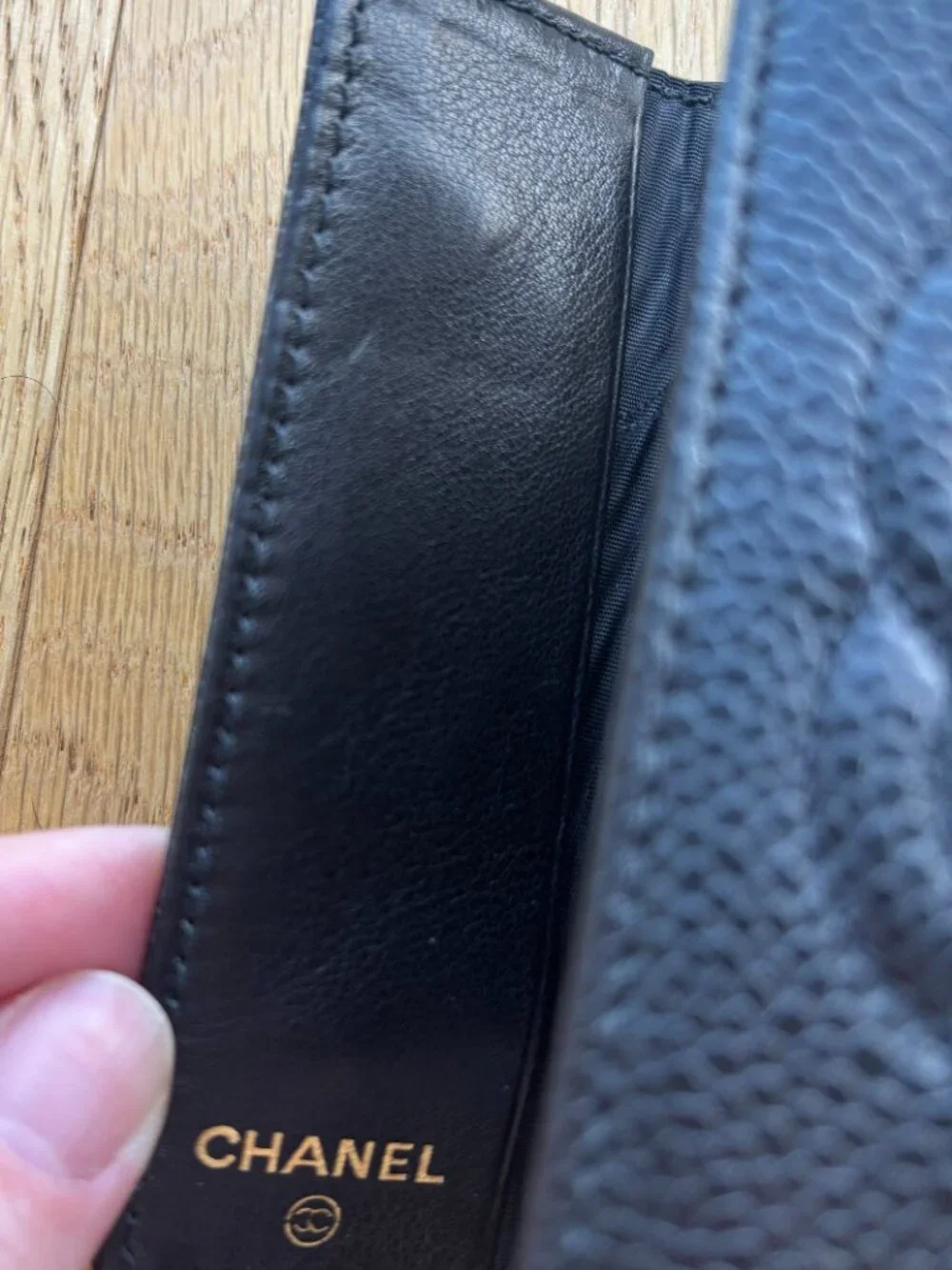 Authentic CHANEL Black Leather 6-Key Holder | Gold Hardware